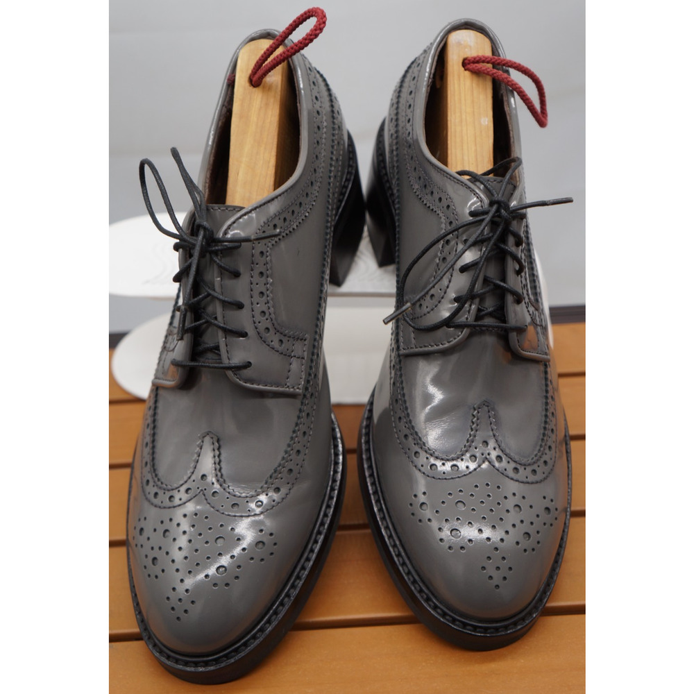 AGL ATTILIO GIUSTI LEOMBRUNI GRAY WINGTIP HEELED OXFORD 40.5 US 9.5 $375